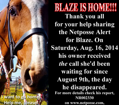 Blaze (recovered) - 8-9-2014 - Limestone County, AL - NetPosse 2330