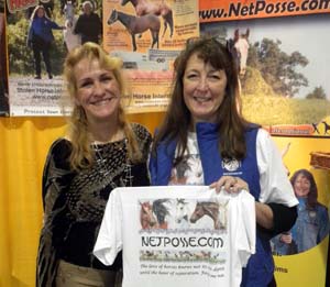Lori Musil, the Trail of Painted Pony artist who designed our Forget Me Not Tshirt with Debi Metcalfe. OEAloriandDebiDSCN4181.jpg