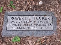 Grave marker of horse thief. gravemarkerimagesCA8KNLFC.jpg