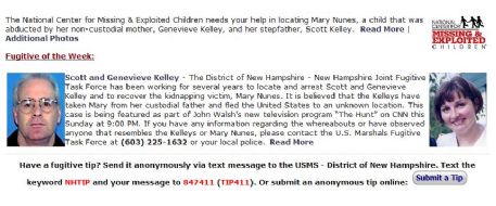 U.S. Marshall's  District of New Hampshire Fugative of the Week: Genevieve Kelley