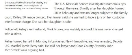 NetPosse Case Update: Mary Nunes' Mom turns herself in a decade after fleeing with child
